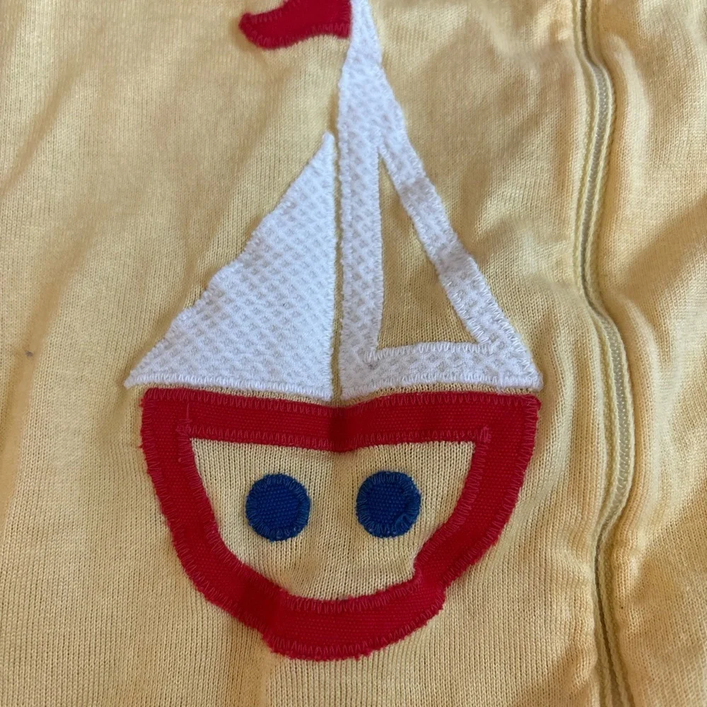 Vintage Florence Eiseman Yellow Sailboat Footie One-Piece